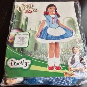 The Wizard of Oz Dorothy Costume Kids Medium 8-10 Gingham Dress 3 pc Set 848489